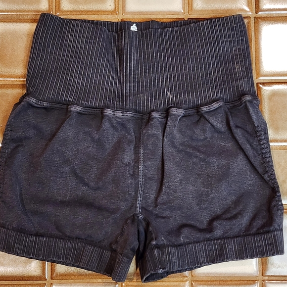 Free People Pants - NEW FREE PEOPLE Good Karma Running Shorts Color Washed Black, Size XS/S